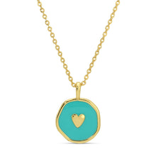 Load image into Gallery viewer, Tiny Heart Necklace Aqua or Rust
