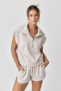 Half Zip Short Set