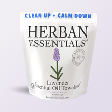 Load image into Gallery viewer, Lavender Towelettes - 20 Individual Essential Oil Wipes
