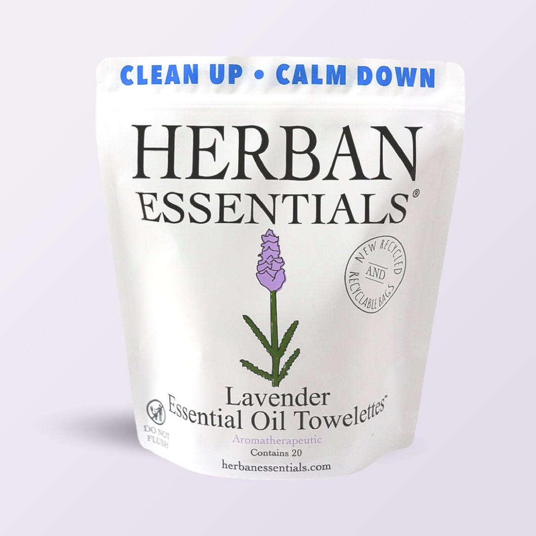 Lavender Towelettes - 20 Individual Essential Oil Wipes