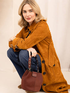 Suede Bucket Bag Ginger