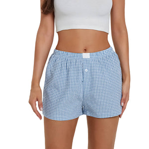 Gingham Pull-On Boxer Shorts