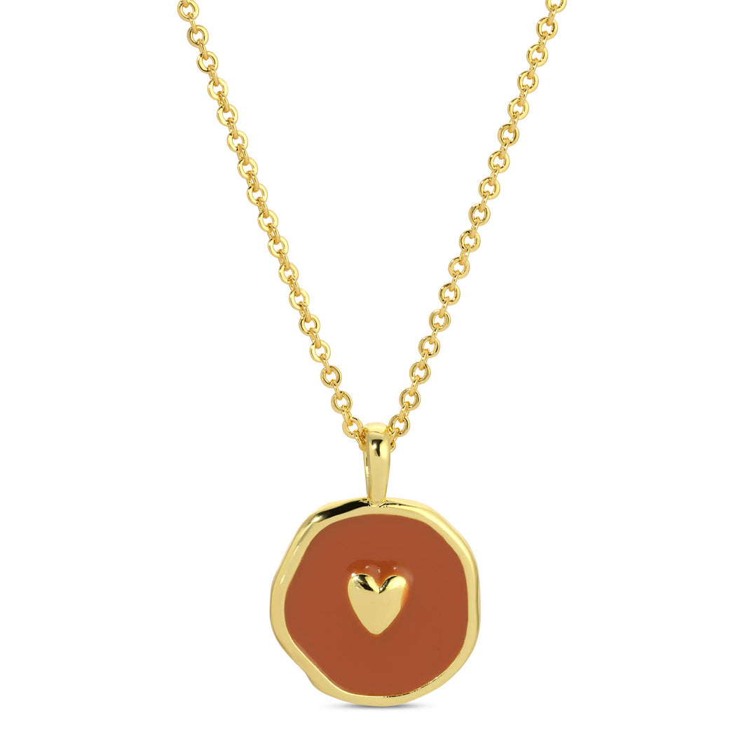 Tiny Heart Necklace Aqua or Rust