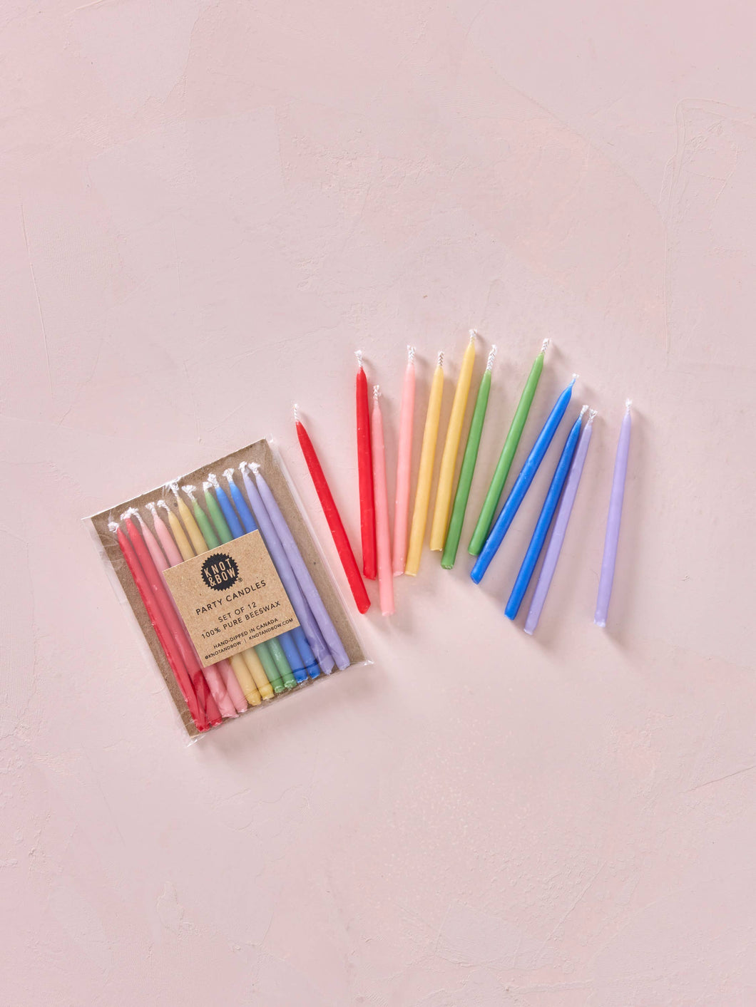 Hand-dipped 100% Beeswax Birthday Candles | Rainbow