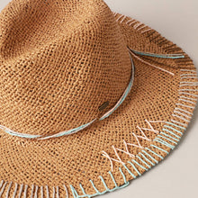 Load image into Gallery viewer, Multi-Colored Stitched Brim Panama Hat
