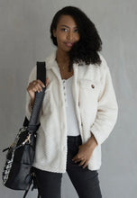 Load image into Gallery viewer, Sherpa Jacket in Dove or Cream
