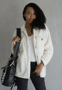 Sherpa Jacket in Dove or Cream