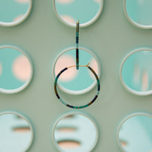 Load image into Gallery viewer, Beaded Hoops Multi Blue
