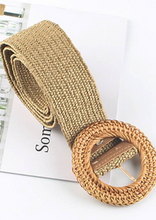 Load image into Gallery viewer, Woven Belt in Straw &amp;  Khaki
